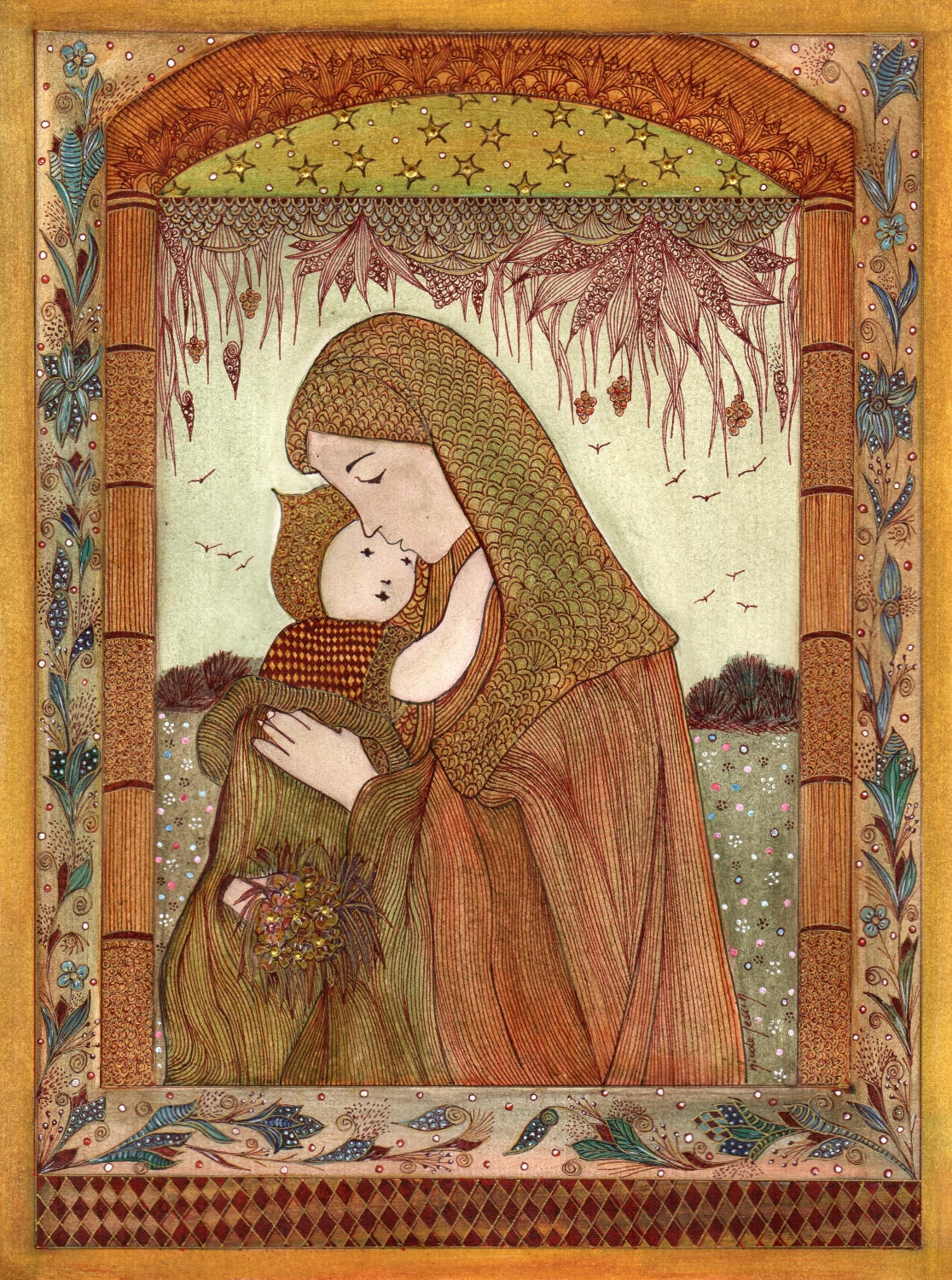 Madone. Janvier 2018. Format: 32 x 24 cm. Janvier 2018 Collection particulière.