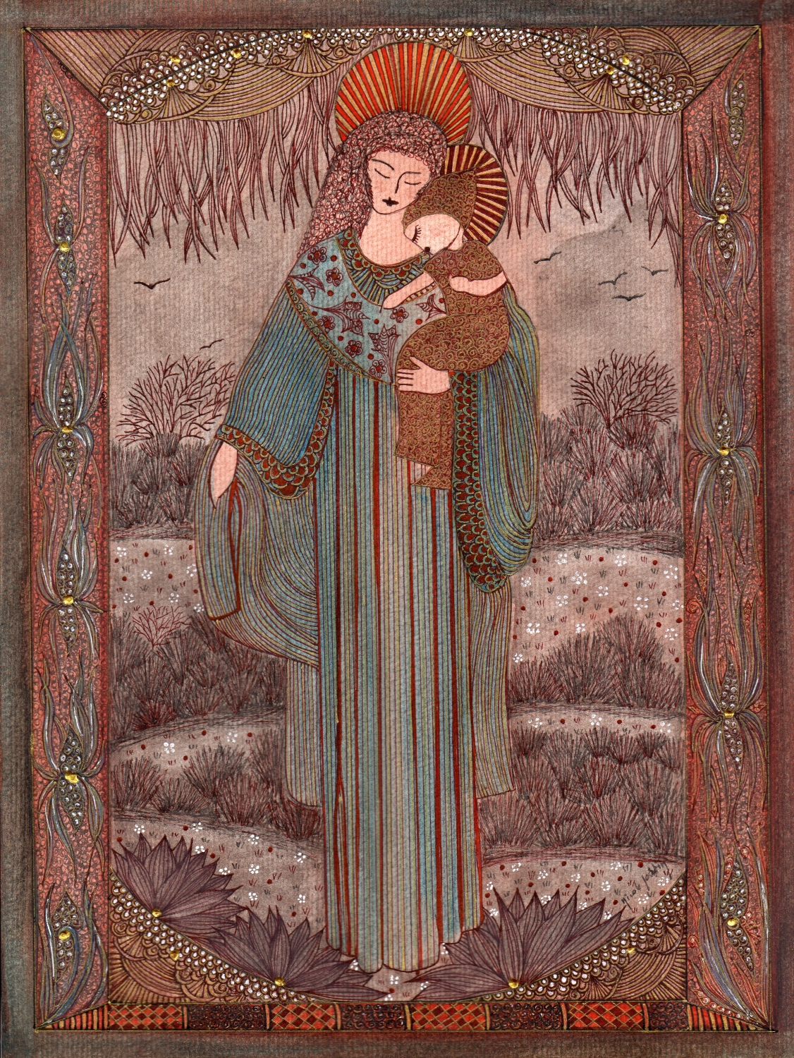 Madone. Janvier 2018. Format: 32 x 24 cm. Janvier 2018 Collection particulière.